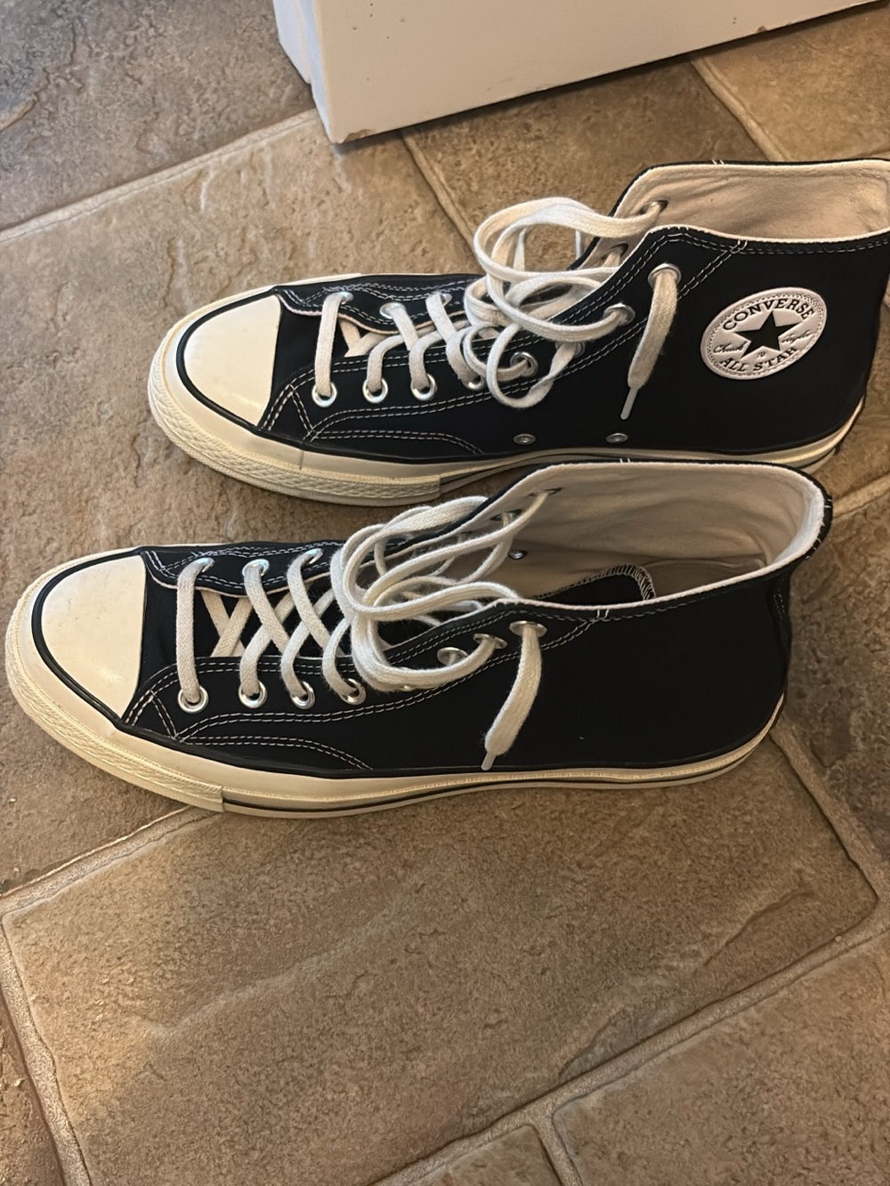 Converse Black High Top Sneakers with White Trim